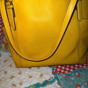 Mk yellow soft pebble tote